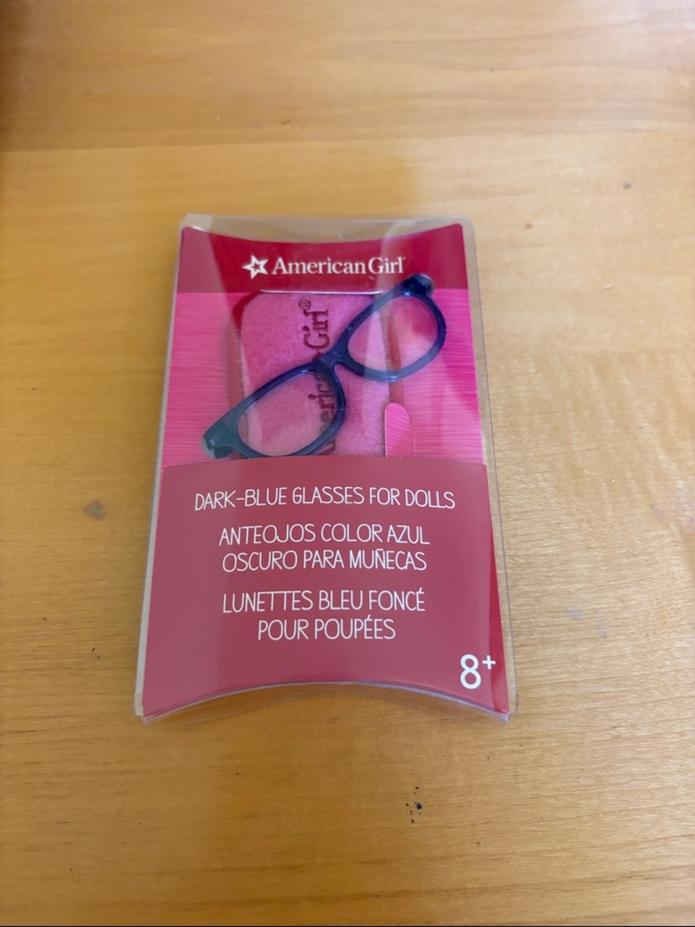 American Girl Navy Doll Glasses with Pink Case